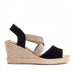 Alpargatas cuña Redlove antonia negras cruzadas - Querol online