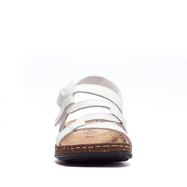 Sandalias planas Walk & Fly blancas con varias tiras entrecruzadas - Querol online