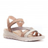 Sandalias planas Walk & Fly marrones de piel con tonos pasteles
