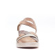 Sandalias planas Walk & Fly marrones de piel con tonos pasteles - Querol online
