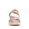 Sandalias planas Walk & Fly marrones de piel con tonos pasteles