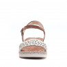 Sandàlies falca Walk & Fly blanques i marrons amb banda de pell perforada