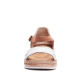 Sandalias planas Walk & Fly blancas de piel con tira cogida al tobillo - Querol online