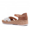 Sandalias planas Walk & Fly blancas de piel con tira cogida al tobillo