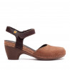 Sandàlies taló Jungla marrons de pell amb taló mitjà
