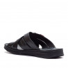 Sandalias Walk & Fly negras de piel con doble tira cruzada