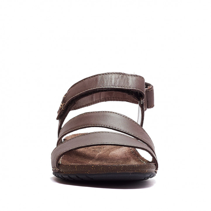 Sandàlies Walk & Fly marrons amb diverses tires creuades de pell - Querol online