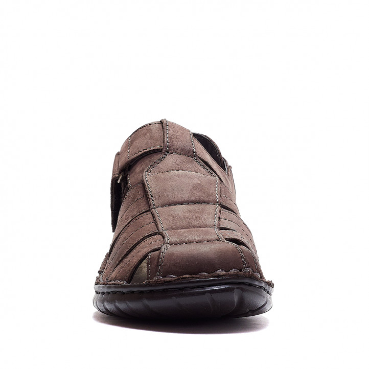 Sandalias Walk & Fly marrones cerradas cogidas con velcro - Querol online