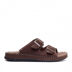 Sandàlies Walk & Fly marrons de pell amb doble sivella - Querol online