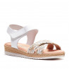 sandalias QUETS! blancas con bandas cruzadas trenzadas