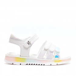 sandàlies QUETS! blanques amb tres tires en banda davantera - Querol online