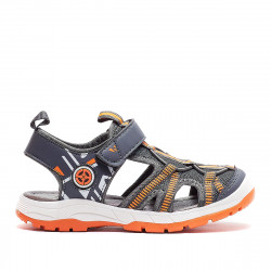 sandàlies QUETS! grises amb detalls taronges i capdavantera de goma