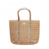 Bolso Stay de rafia con asas metalizadas