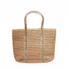 Bolso Stay de rafia con asas metalizadas