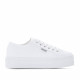 Zapatillas lona Victoria blancas barcelona con plataforma - Querol online