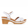 Sandalias tacón Redlove blanco con tacón de madera y tira cruzada celine