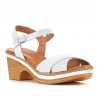 Sandalias tacón Redlove blanco con tacón de madera y tira cruzada celine