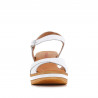 Sandalias tacón Redlove blanco con tacón de madera y tira cruzada celine