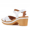 Sandalias tacón Redlove blanco con tacón de madera y tira cruzada celine