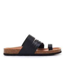 Sandalias planas Redlove negras valerie con multiples tiras - Querol online