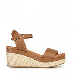 Sandàlies falca Popa arambol de pell cuir marrons - Querol online