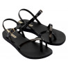 Chanclas Ipanema fashion sand VIII fem negras y doradas negras