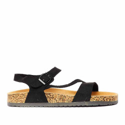 Sandalias planas Owel con piel serraje rodas - Querol online