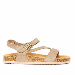 Sandalias planas Owel marrones con piel de serraje rodas - Querol online