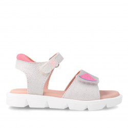 sandalias Garvalin blancas metalizadas con fruta lila - Querol online