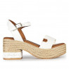 Sandalias tacón Popa abaka blancas con forro en tacón