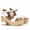 Sandàlies taló Popa abaka blanques amb va folrar en taló
