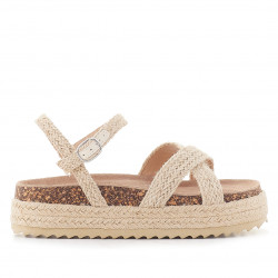 sandalias QUETS! con varias tiras con cuerda y plataforma - Querol online