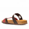 Sandalias planas Redlove jeaninne marrones y granate de dedo