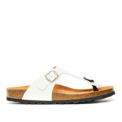 Sandalias planas Redlove anae blancas con tira frontal - Querol online