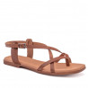 Sandalias planas Redlove marrones de piel con plantilla acolchada