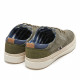 Zapatos sport Lois canvas color verde kaki con cordones - Querol online