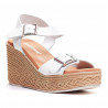Sandalias cuña Redlove xoana blancas con doble hebilla