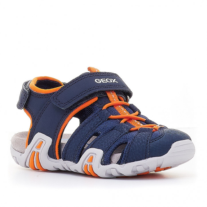 sandalias Geox azules con detalles naranjas - Querol online