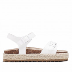 sandalias QUETS! con plataforma cogidas al tobillo blancas - Querol online