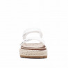 sandalias QUETS! con plataforma cogidas al tobillo blancas