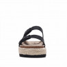 sandalias Stay negras con doble tira y plataforma