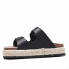sandalias Stay negras con doble tira y plataforma