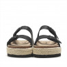 sandalias Stay negras con doble tira y plataforma