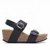 Sandalias cuña Redlove francisqua negras altas de piel