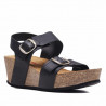 Sandalias cuña Redlove francisqua negras altas de piel
