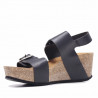 Sandalias cuña Redlove francisqua negras altas de piel