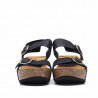 Sandalias cuña Redlove francisqua negras altas de piel
