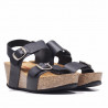 Sandalias cuña Redlove francisqua negras altas de piel