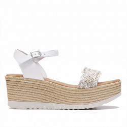 Sandàlies plataformes Redlove octavia blanques de pell amb plataforma - Querol online