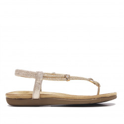 Sandalias planas Owel geelong doradas de cuerda - Querol online